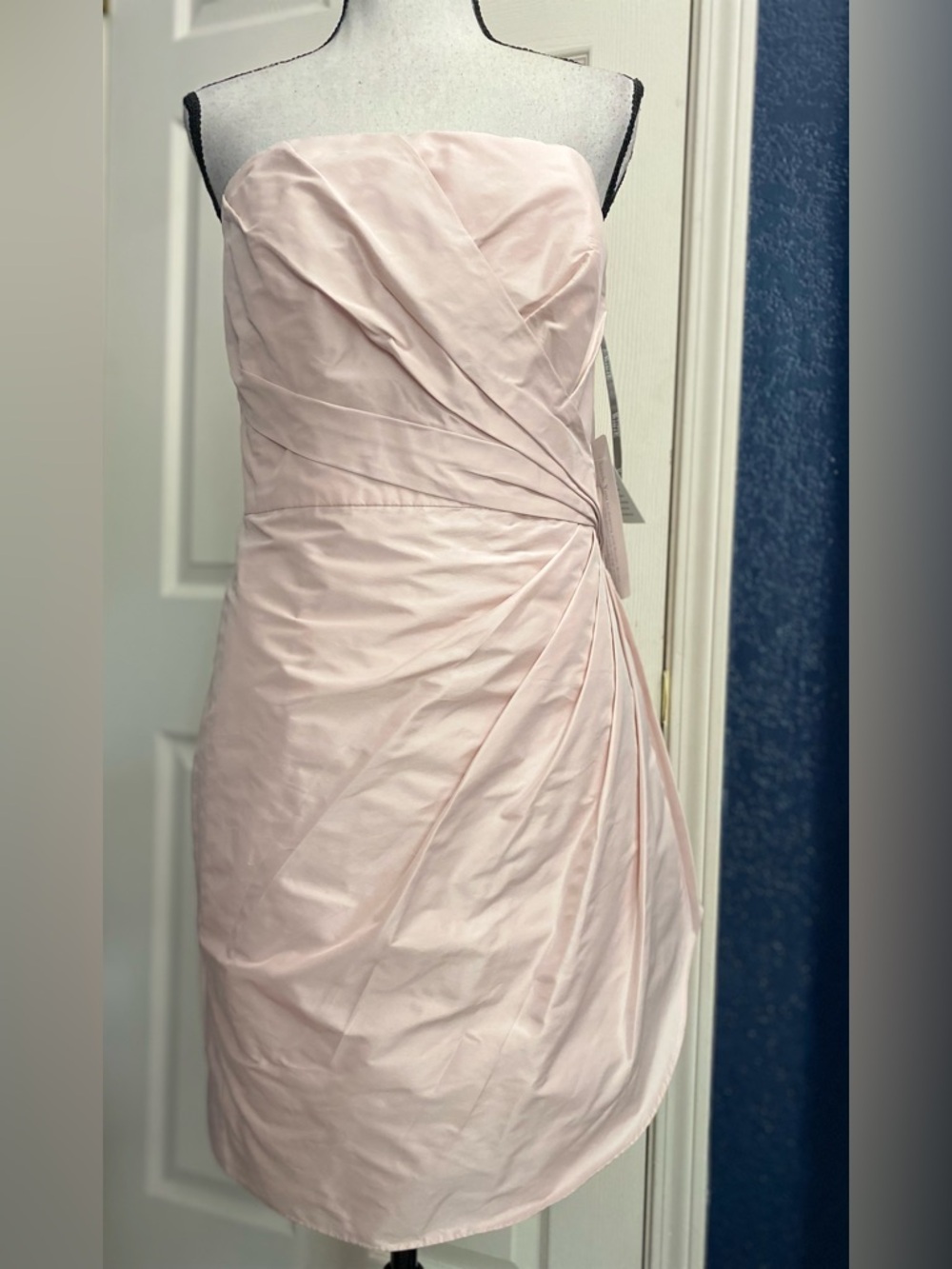 White by Vera Wang Strapless Pale Pink Ruched Cocktail Dress